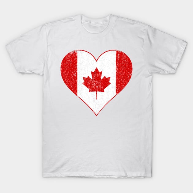 Vintage I love Canada heart flag T-Shirt by Cute Tees Kawaii